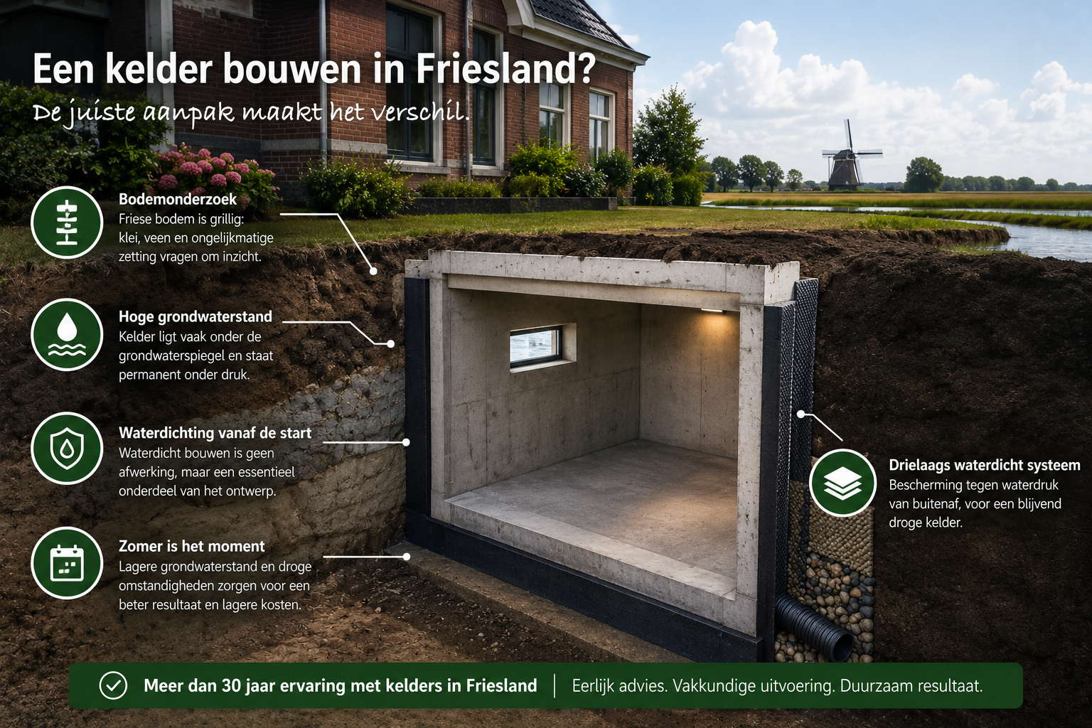 Kelder laten bouwen in Gorredijk: waar je op let