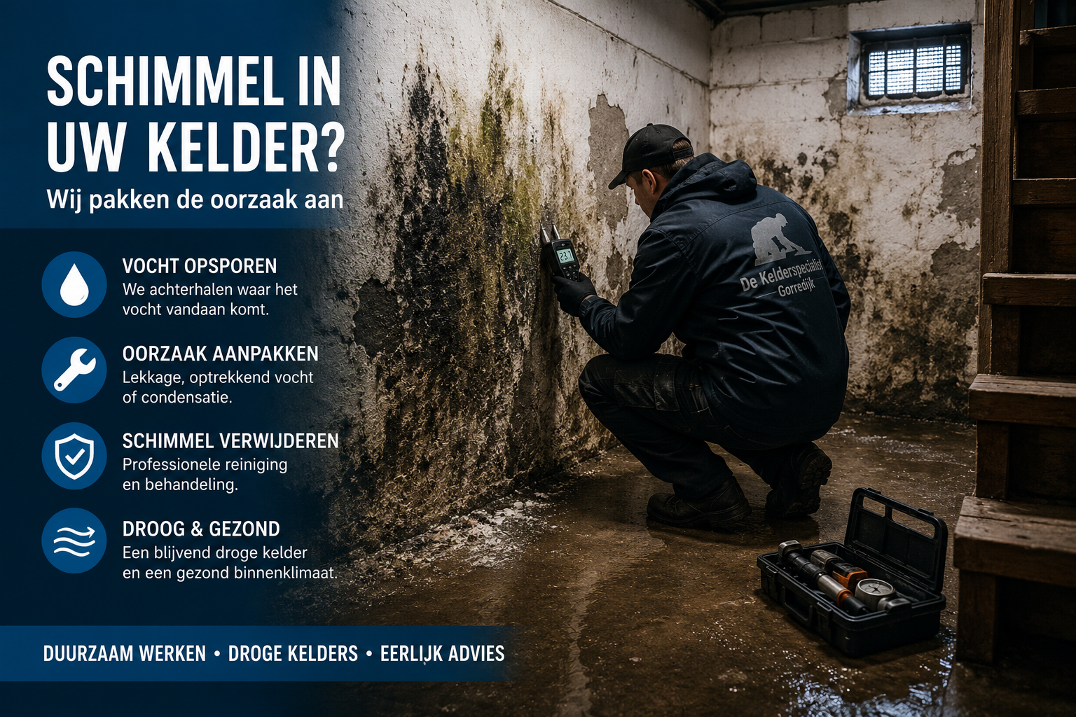 Schimmel in de kelder, oorzaken en oplossingen